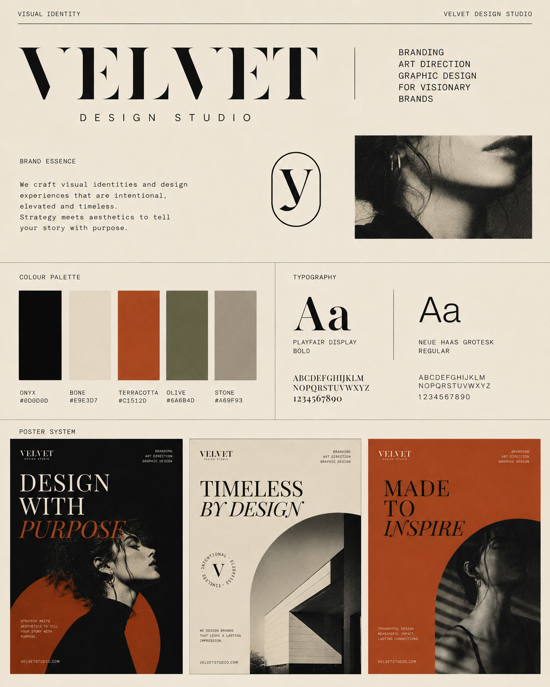 Visual identity poster system with color and type